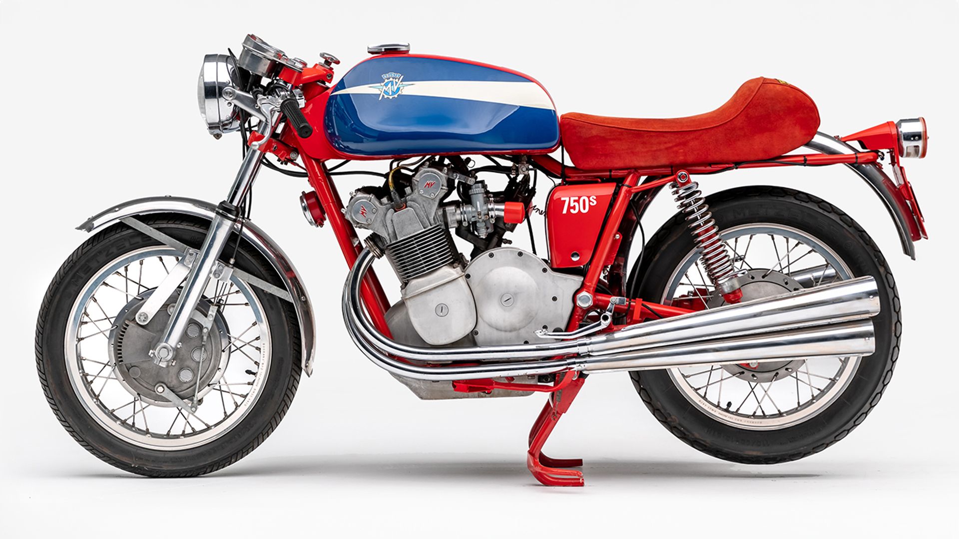 1973 MV Agusta 750 Sport in red, white, and blue