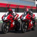 Two Ducati Panigale V4 R side by side on a test track