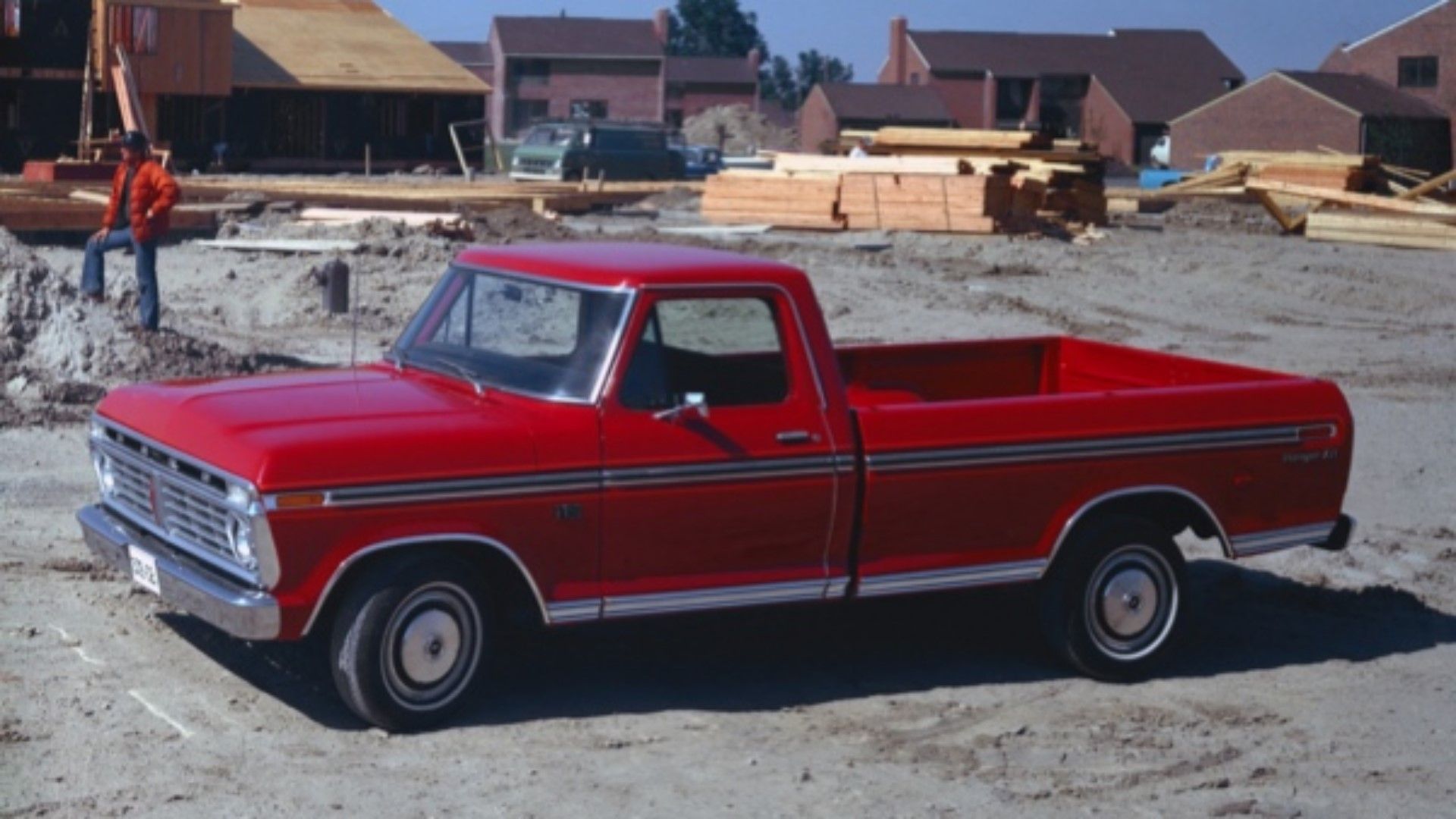 Side shot of a 1976 Ford F-150